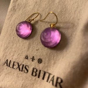 AB swirl drop lucite earrings